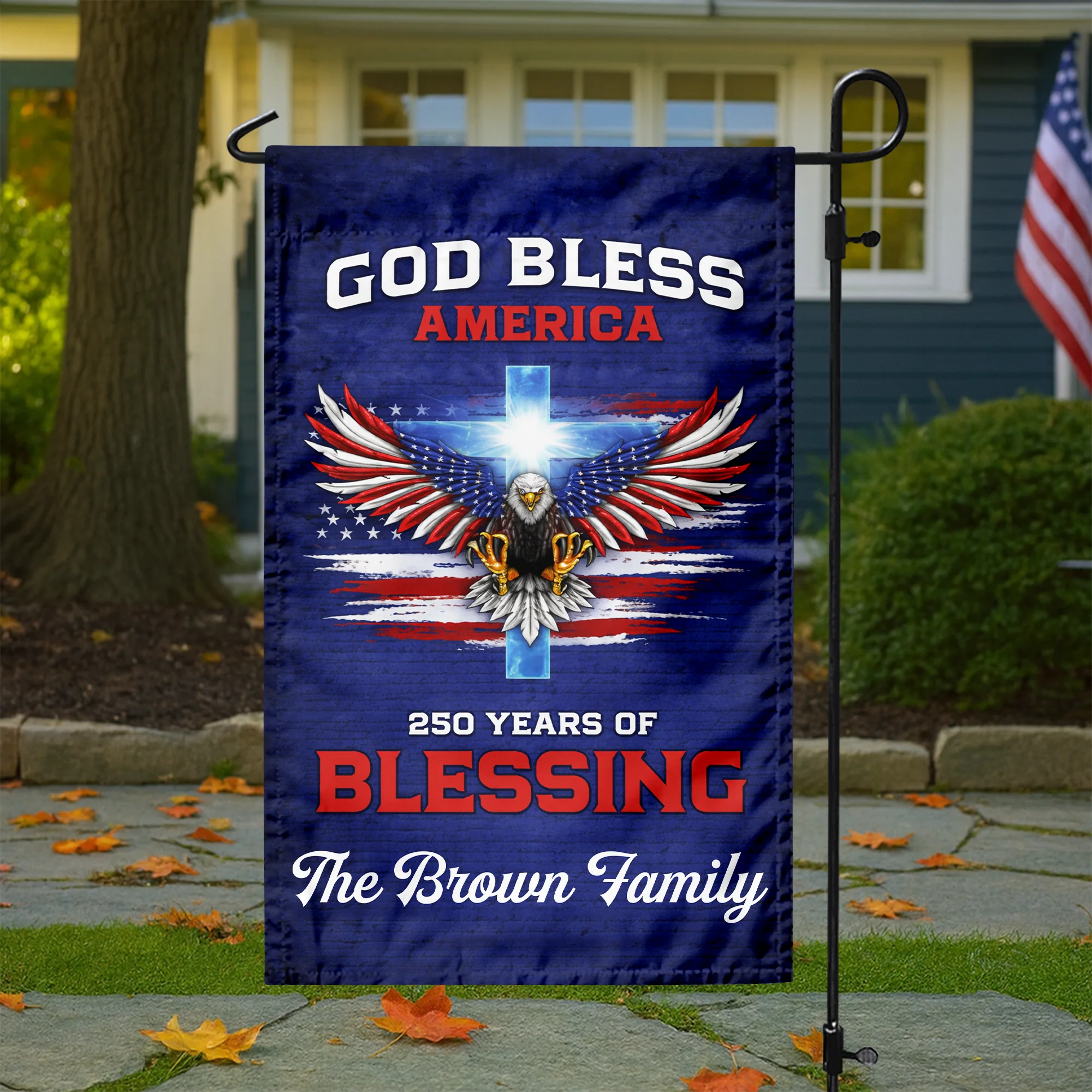 250 Years Of Blessing 250th Anniversary USA Patriotic Personalized Garden Flag HO82 900992 - Image 4