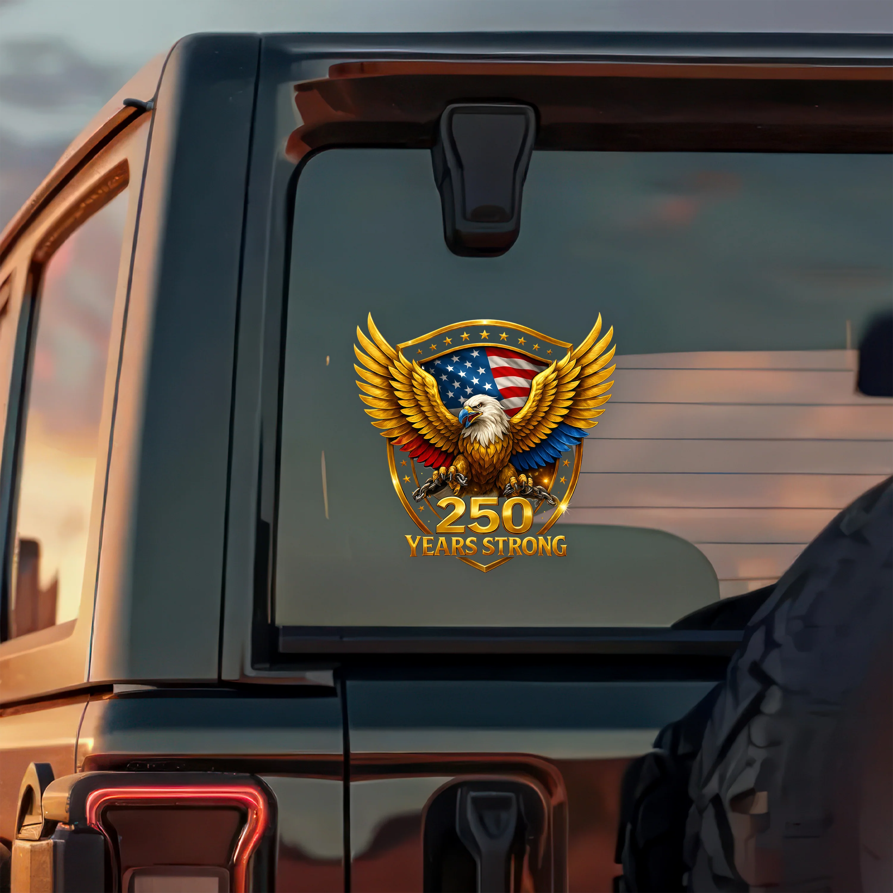 250 Years Strong Golden Eagle Car Window Decal Sticker HO82 901108 - Image 2