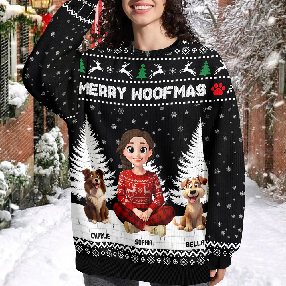 3D Effect Merry Christmas Unisex Ugly Sweater Personalized Gift For Dog Lovers HO82 900146 - Image 2