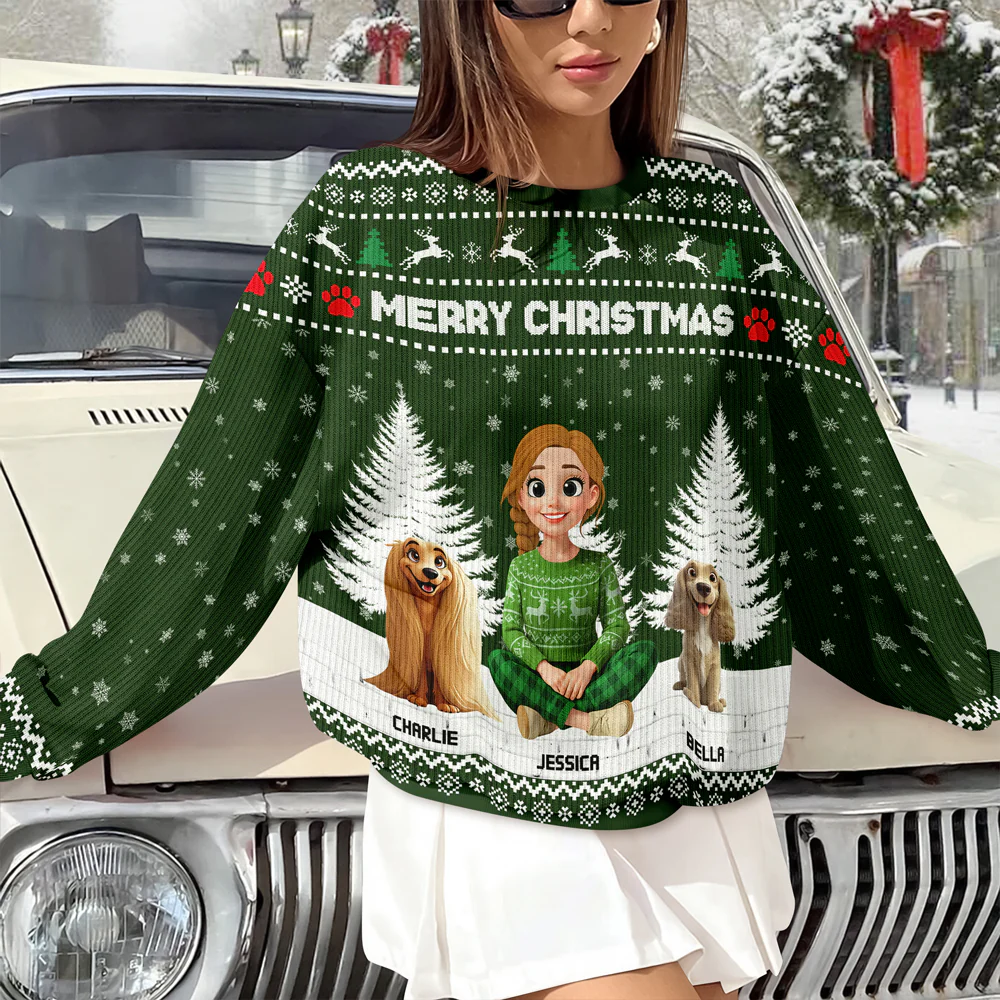 3D Effect Merry Christmas Unisex Ugly Sweater Personalized Gift For Dog Lovers HO82 900146 - Image 4