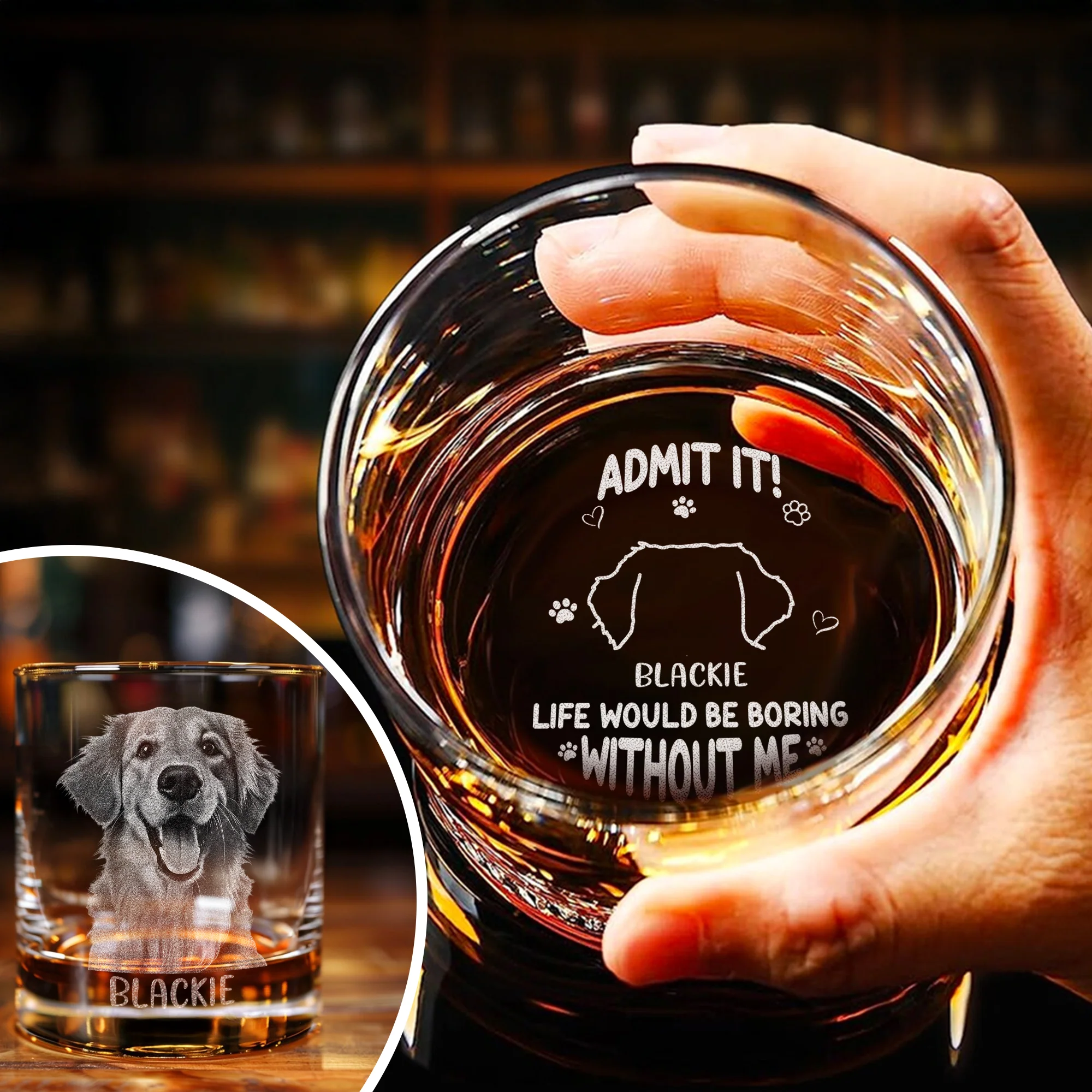 Admit It! Life Would Be Boring Without Us - Personalized Engraved Whiskey Glass TH10 892943 - Image 4