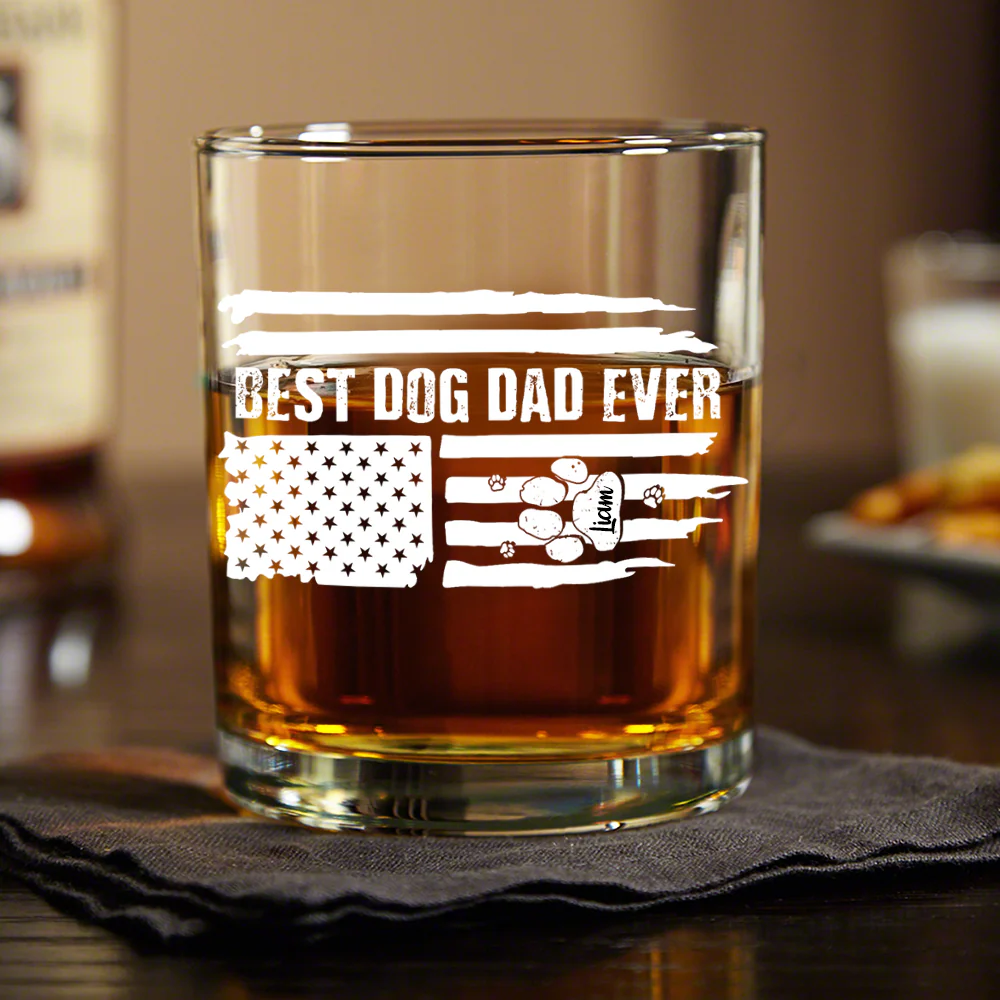 Best Dog Dad Ever American Flag Dog Whiskey Glass For Dog Lovers CH07 895850 - Image 4
