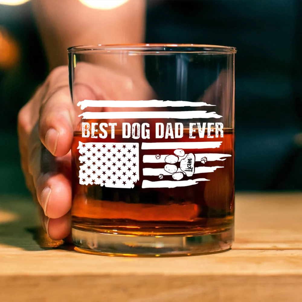 Best Dog Dad Ever American Flag Dog Whiskey Glass For Dog Lovers CH07 895850 - Image 6