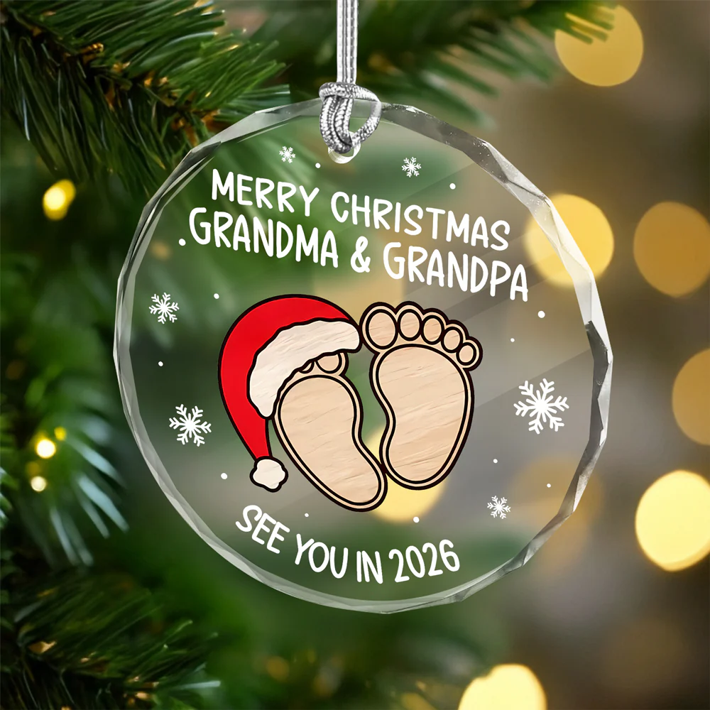Christmas Baby Shower - Personalized Glass Ornament Gifts For New Moms, New Dads, New Parents CH07 899280 - Image 5
