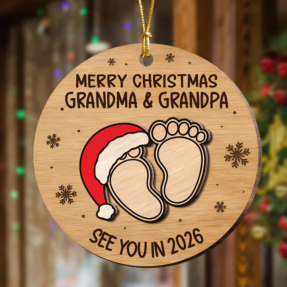 Christmas Baby Shower - Personalized Wood Ornament Gifts For New Moms, New Dads, New Parents CH07 899282 - Image 5