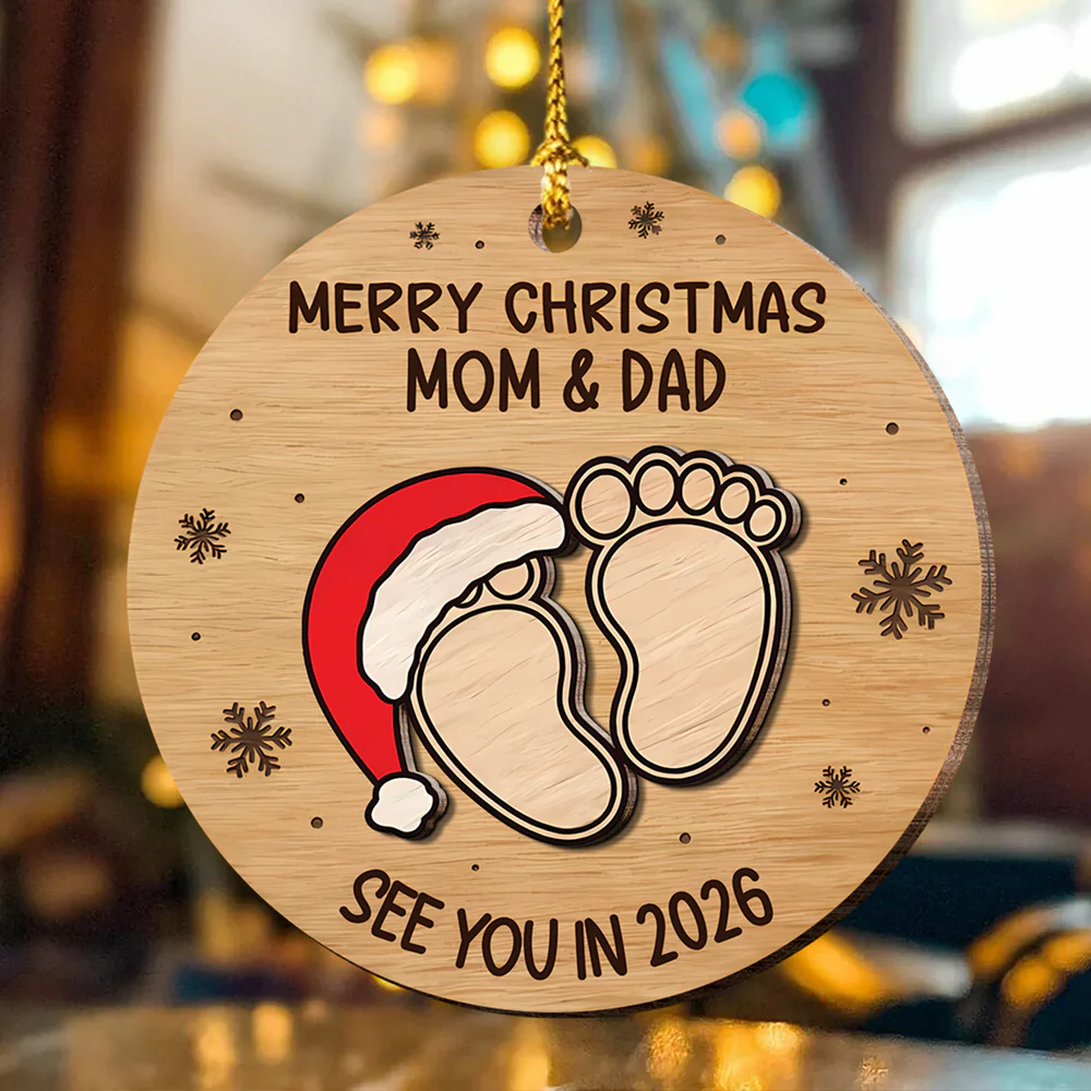 Christmas Baby Shower - Personalized Wood Ornament Gifts For New Moms, New Dads, New Parents CH07 899282 - Image 6