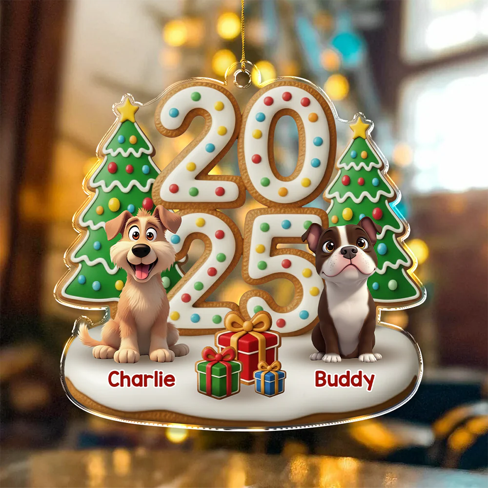Custom Acrylic Ornament - Personalized Christmas Gifts For Dog Lovers HO82 900458 - Image 2