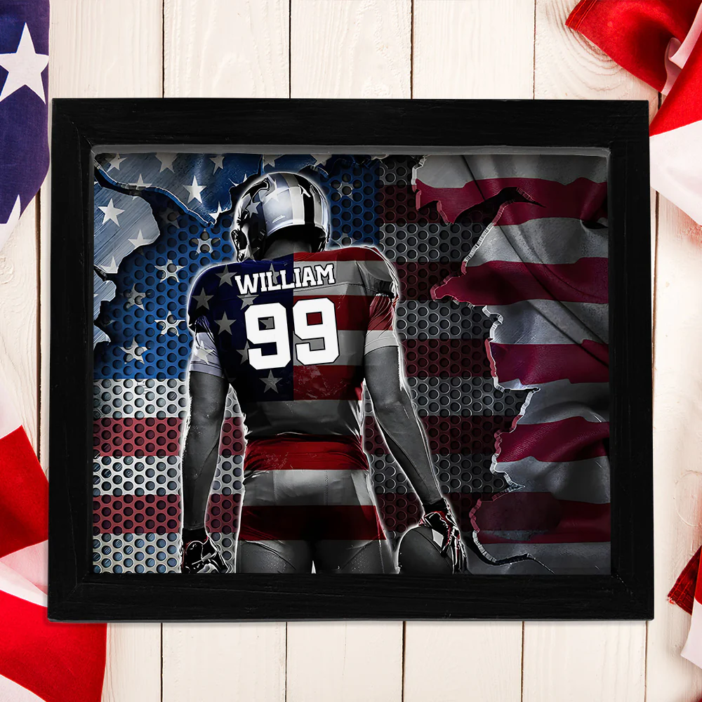 Custom American Football Player Picture Frame For Football Lover HO82 900878 - Image 2