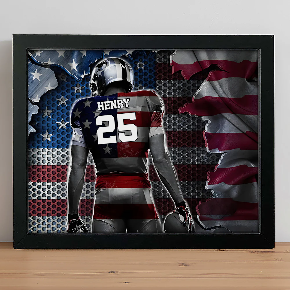 Custom American Football Player Picture Frame For Football Lover HO82 900878 - Image 3