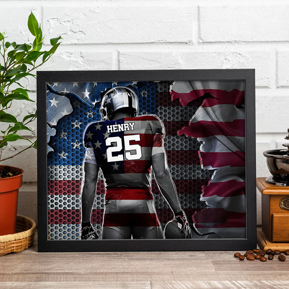 Custom American Football Player Picture Frame For Football Lover HO82 900878 - Image 4