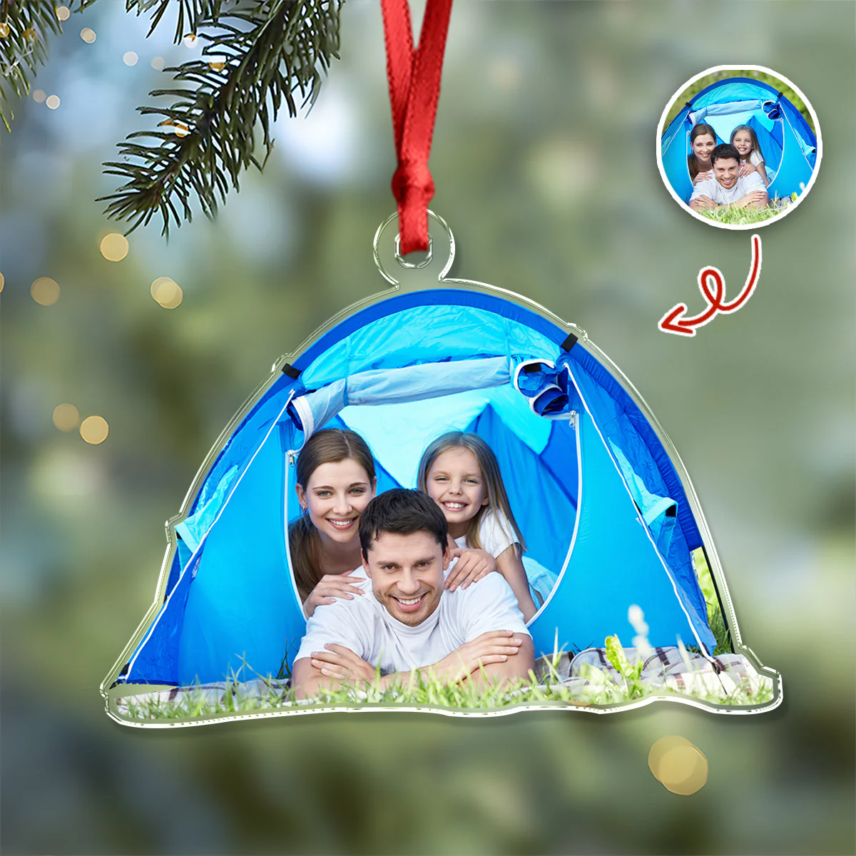 Custom Camping Photo - Personalized Acrylic Ornament Christmas Gift For Campers HO82 894854 - Image 3