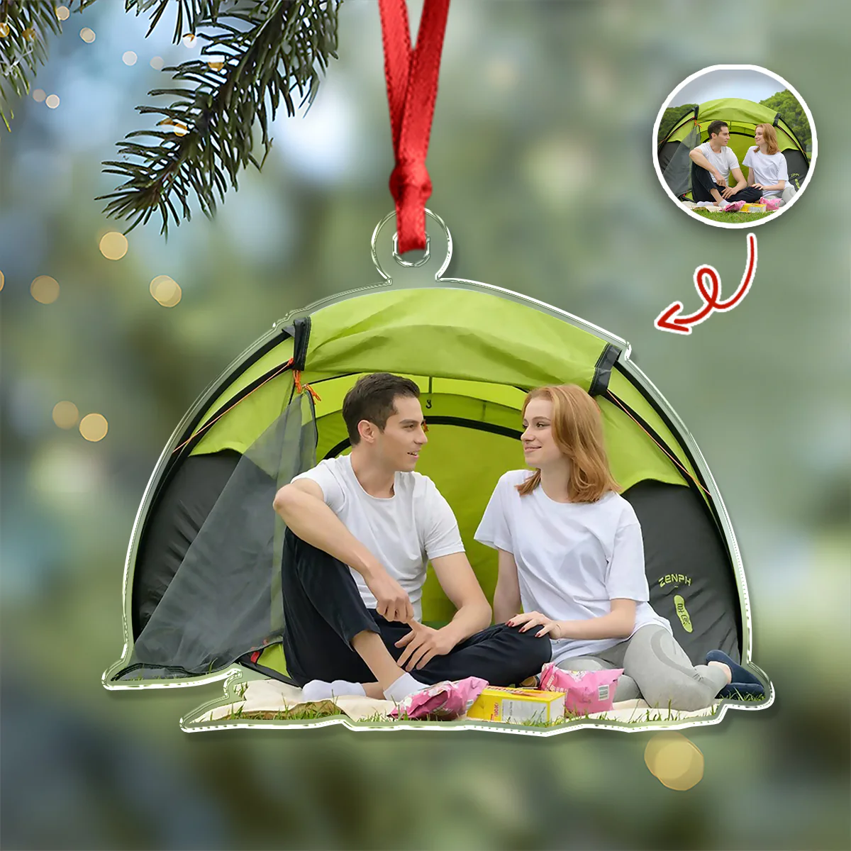 Custom Camping Photo - Personalized Acrylic Ornament Christmas Gift For Campers HO82 894854 - Image 4