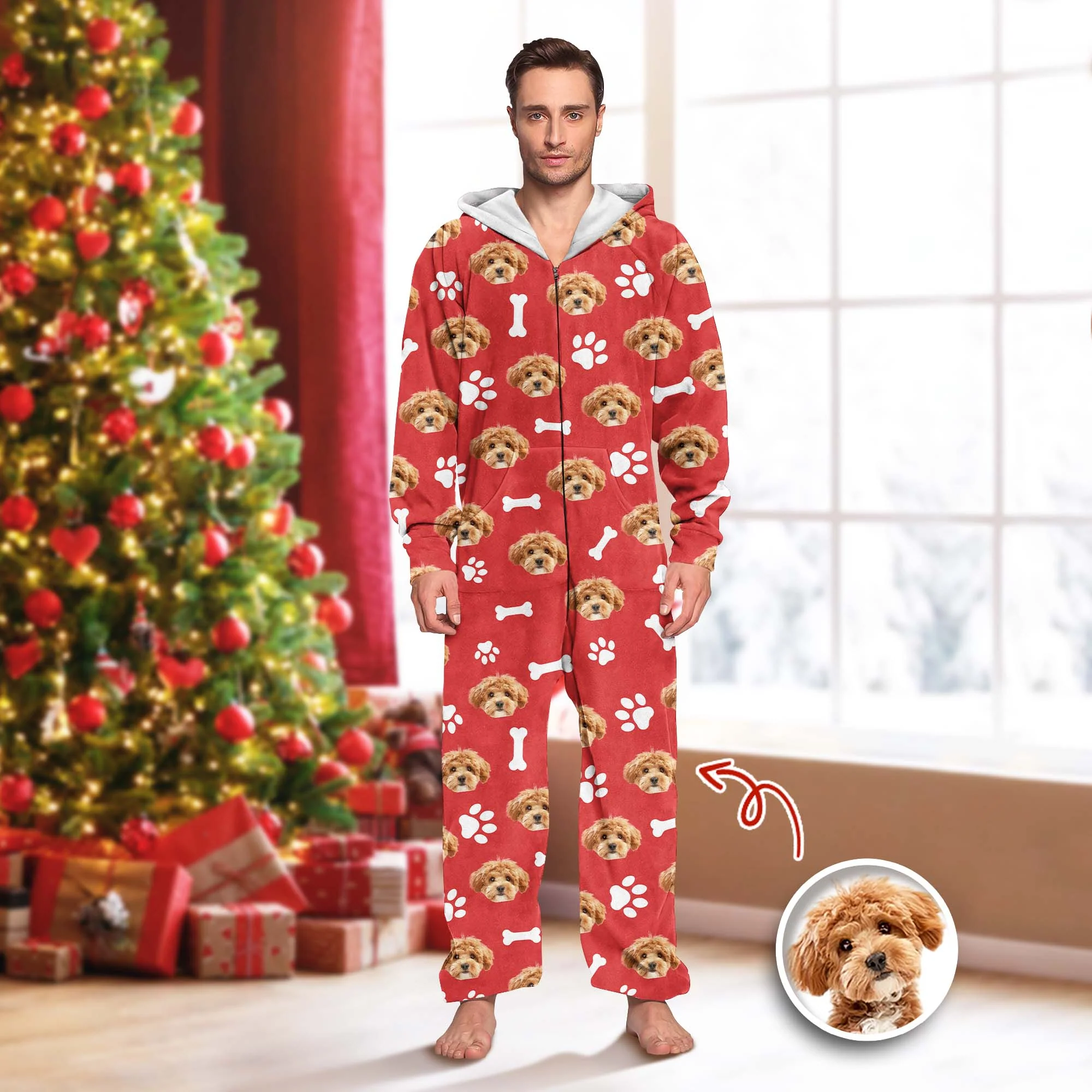 Custom Dog And Cat Photo With Accessories Pattern Pet Onesie Pajamas HO82 894312 - Image 3