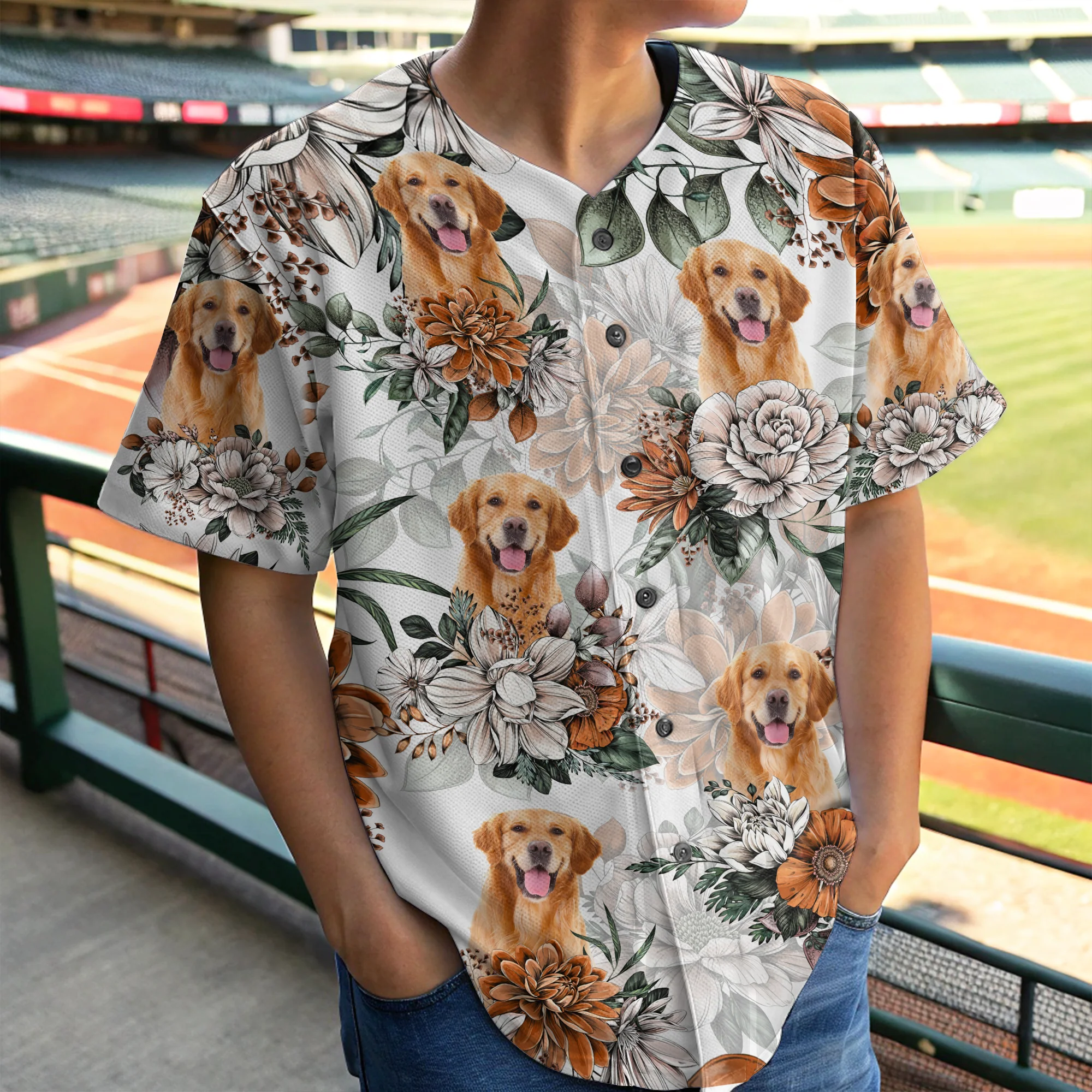 Custom Dog Photo Hawaiian Style Baseball Jersey Shirt For Dog Lovers HO82 894260 - Image 9