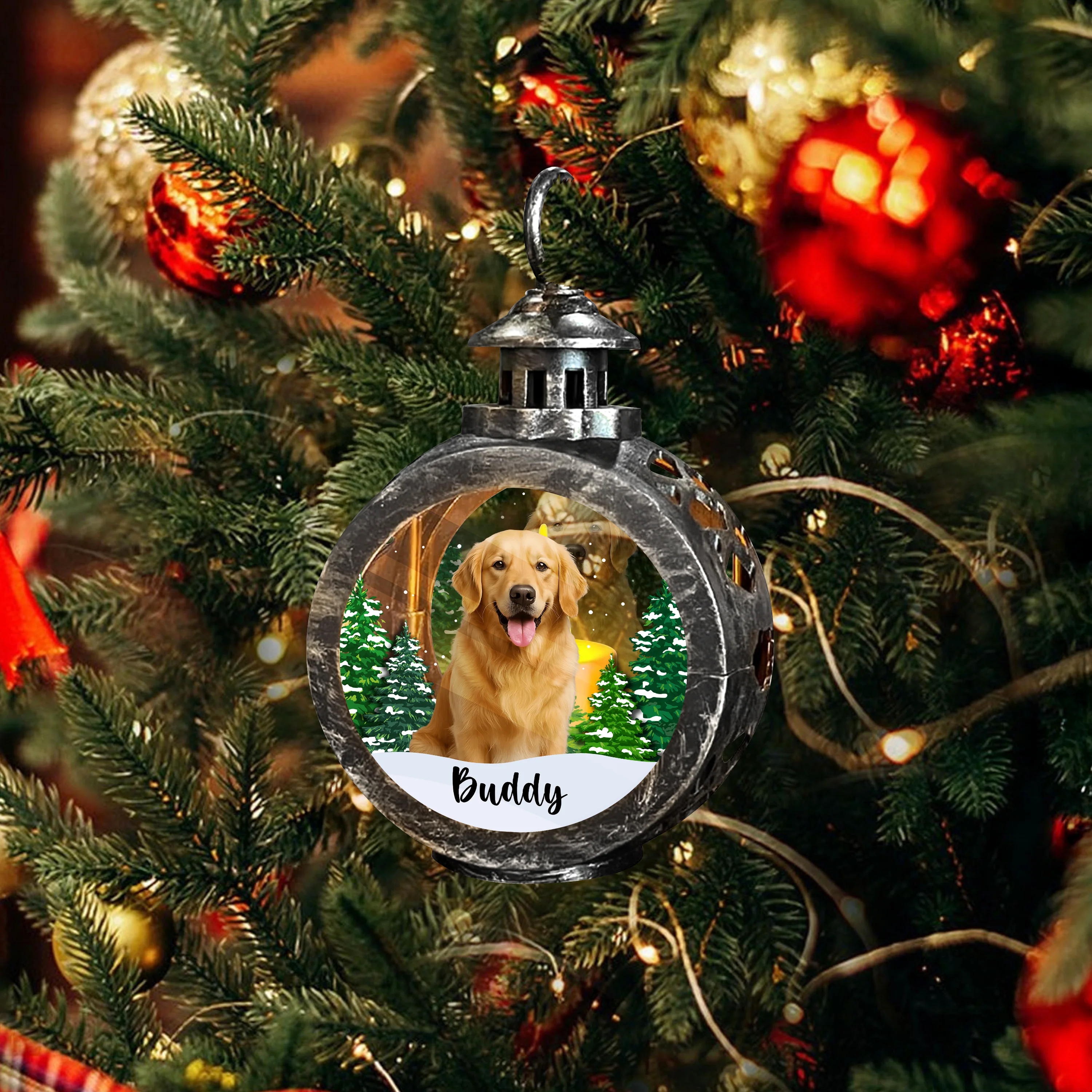 Custom Dog Photo - Personalized Christmas Lantern Ornament For Dog Lovers HA75 897540 - Image 5