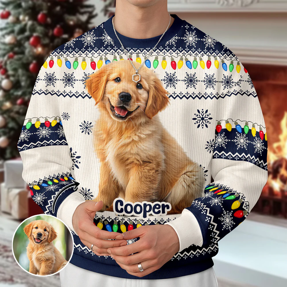 Custom Face Big Head Funny For Dog Lovers - Personalized Photo Ugly Sweater CH07 899304 - Image 3