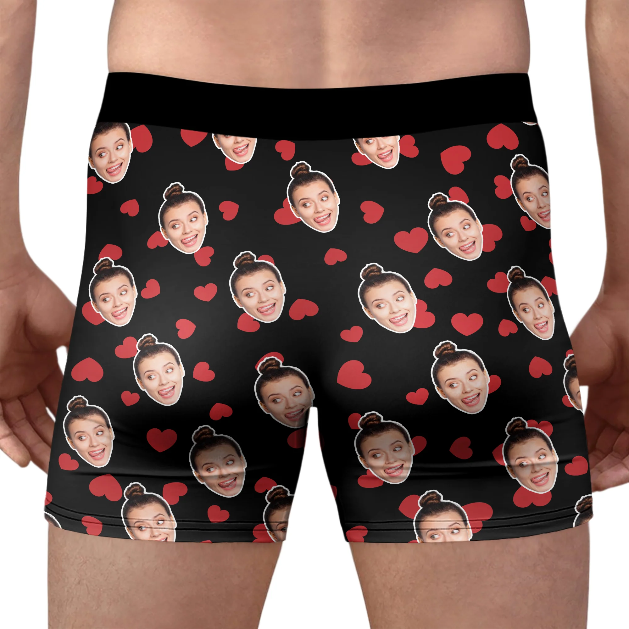 Custom Face Photo Kiss Me Men's Boxer Brief Funny Valentine Gift For Husband/Boyfriend CH07 899742 - Image 2