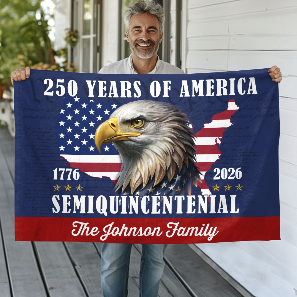Custom Family Name 250 Years Of America Patriotic House Flag CH07 910122 - Image 2