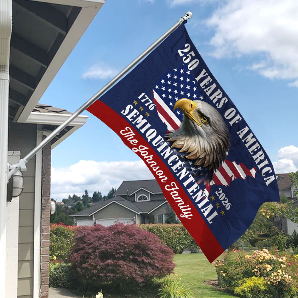 Custom Family Name 250 Years Of America Patriotic House Flag CH07 910122 - Image 3