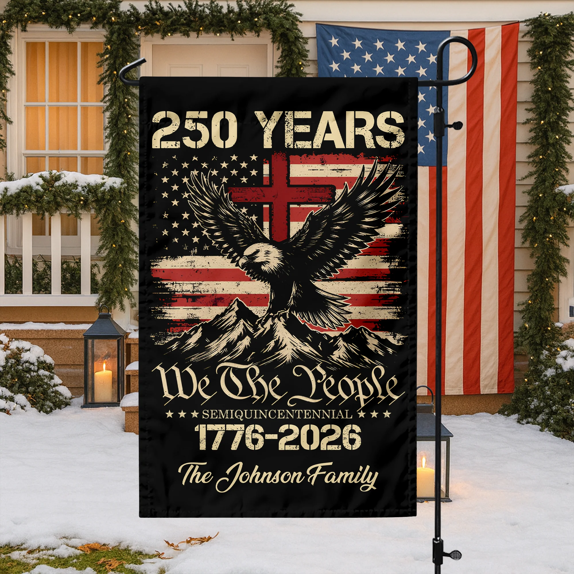 Custom Family Name 250 Years We The People Patriot Garden Flag HA75 920166 - Image 2