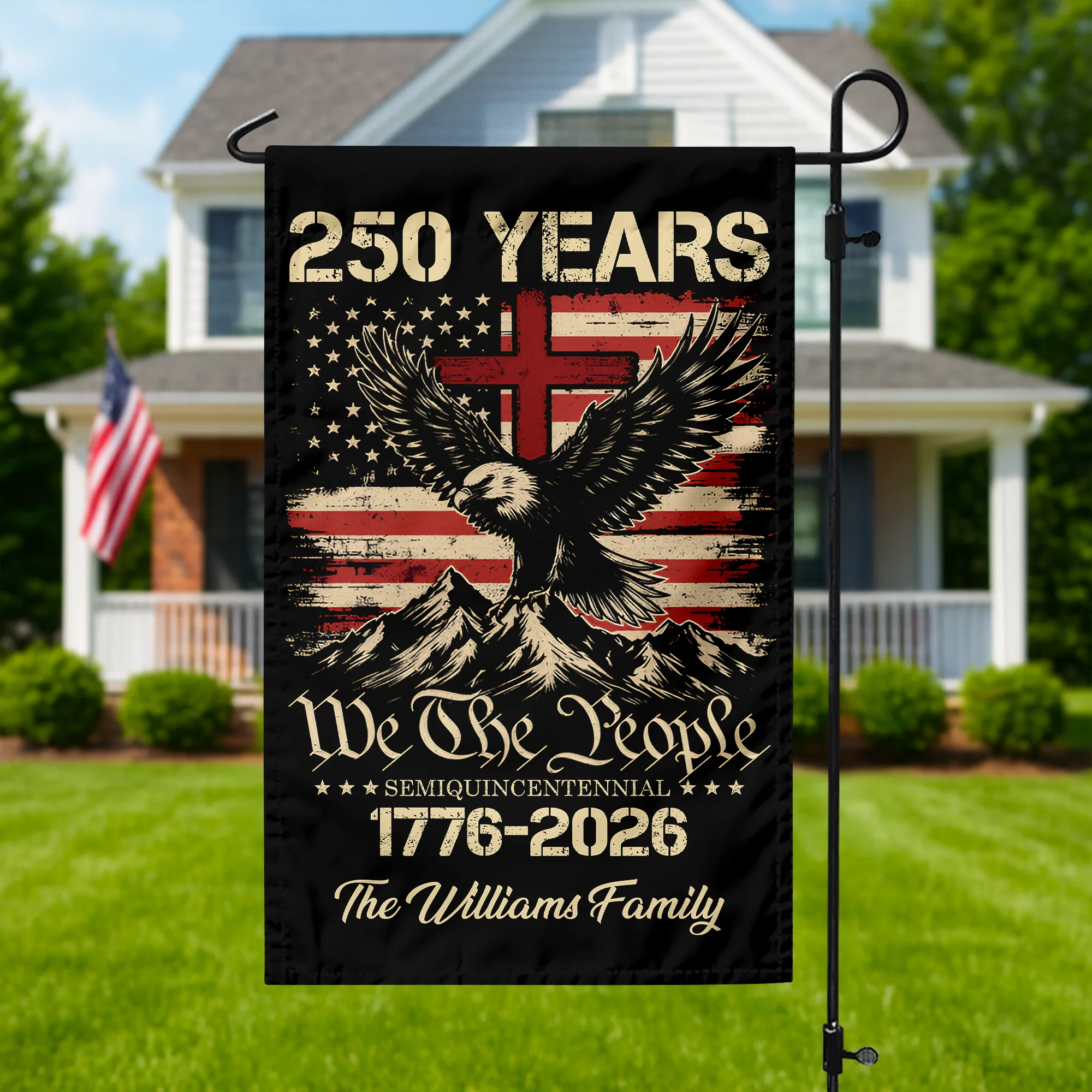 Custom Family Name 250 Years We The People Patriot Garden Flag HA75 920166 - Image 5