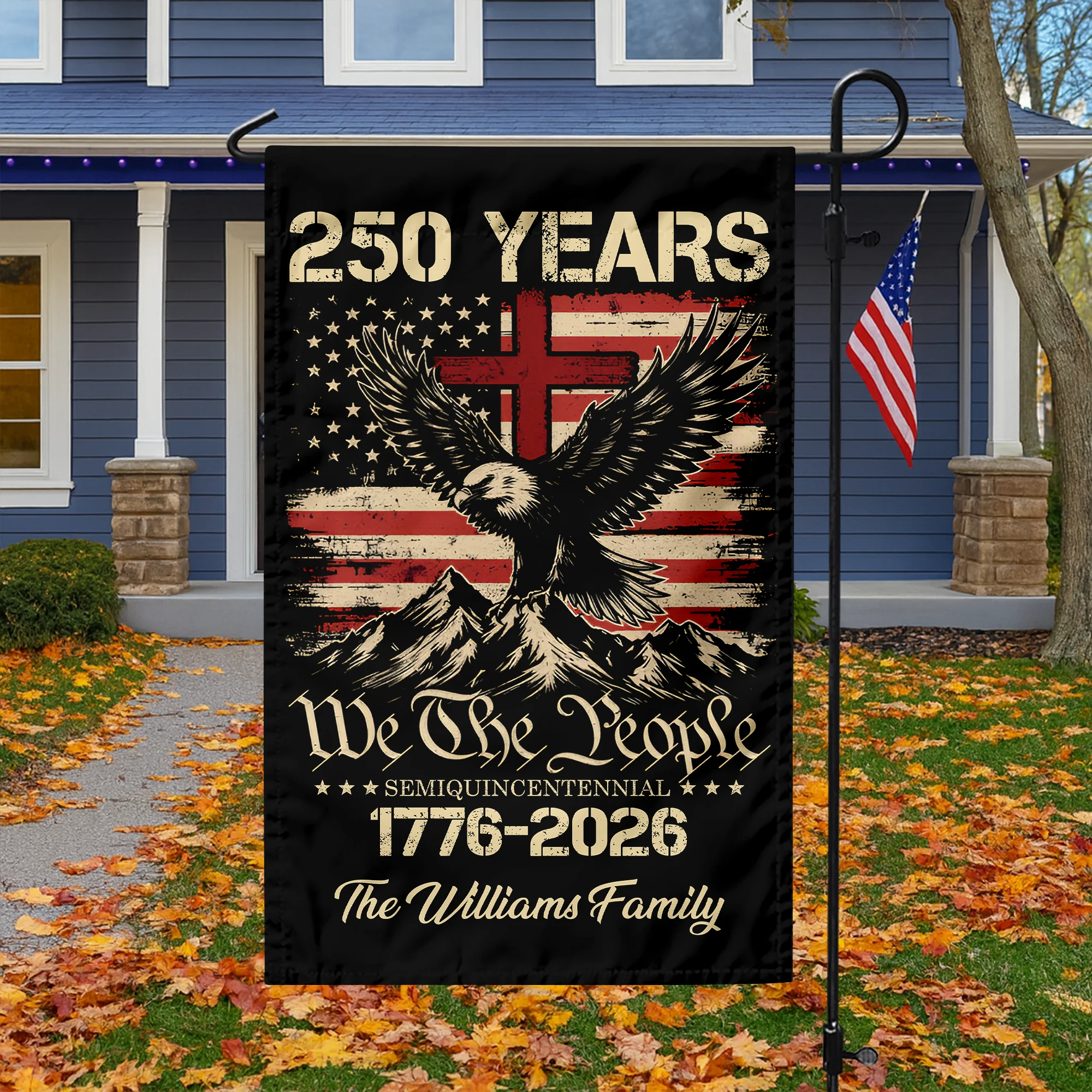 Custom Family Name 250 Years We The People Patriot Garden Flag HA75 920166 - Image 6