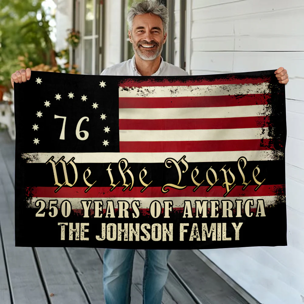 Custom Family Name We The People - 250 Years Of America Banner House Flag HO82 900970 - Image 2