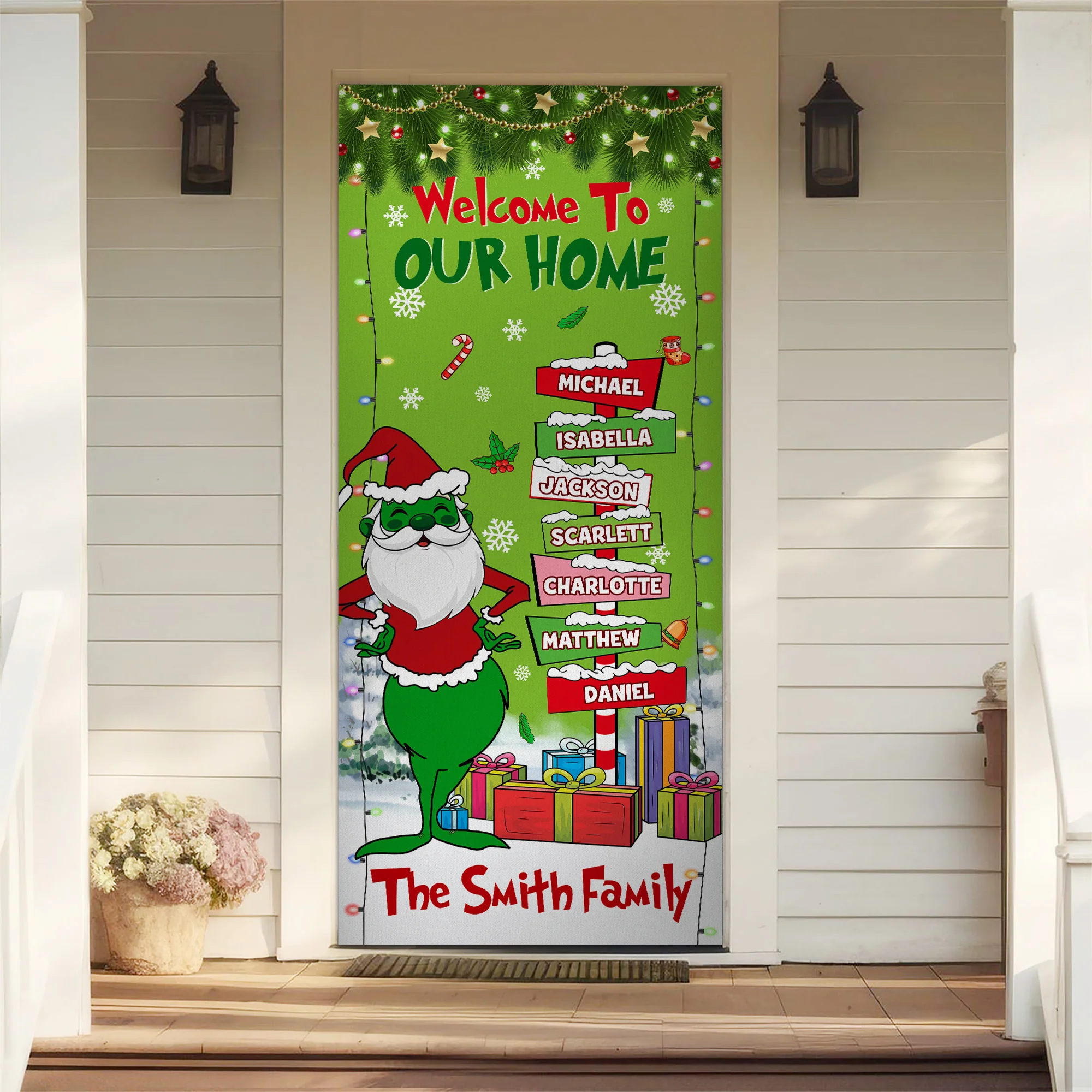 Custom Family Name Welcome To My Home Door Cover Christmas Gift For Family CH07 899970 - Image 2