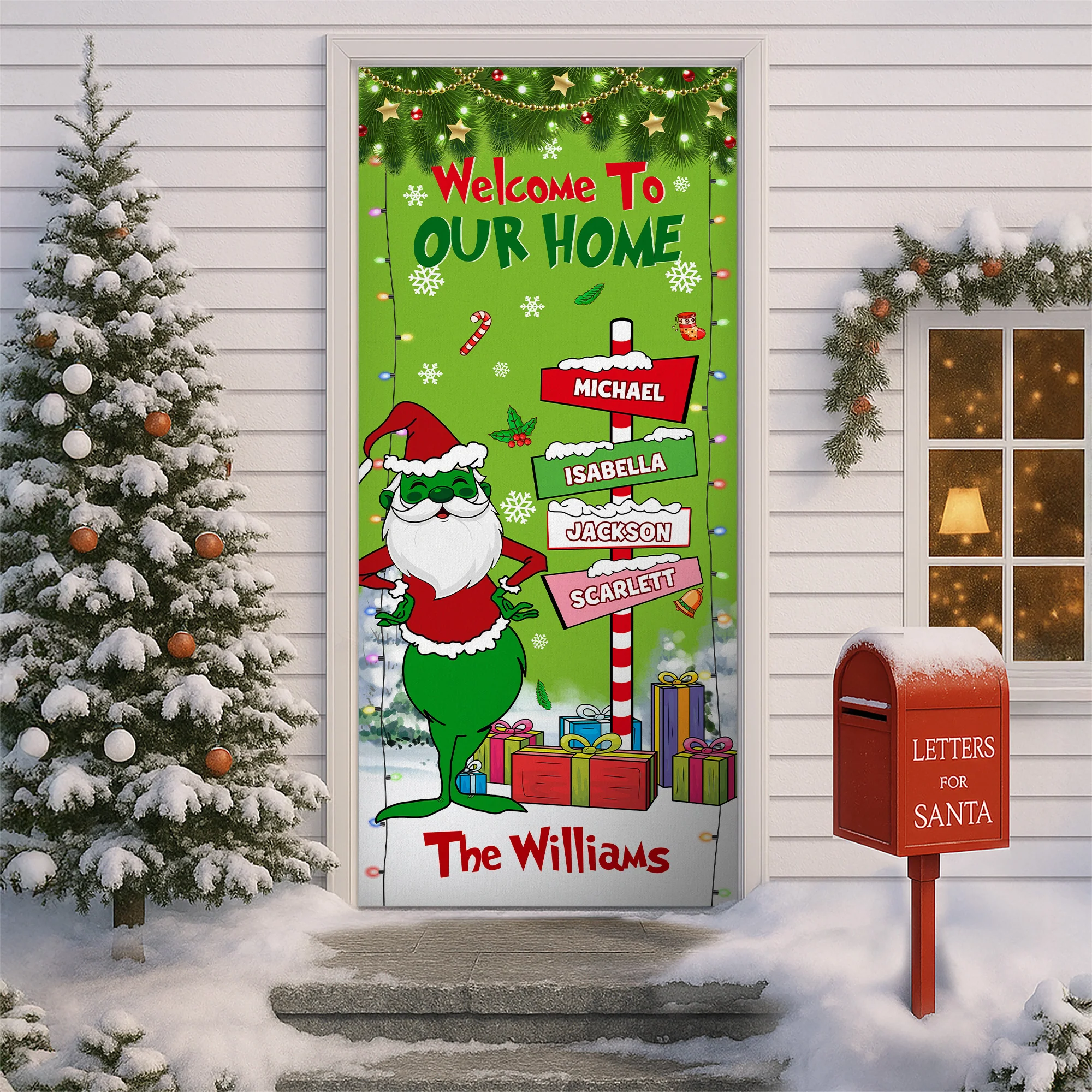 Custom Family Name Welcome To My Home Door Cover Christmas Gift For Family CH07 899970 - Image 3