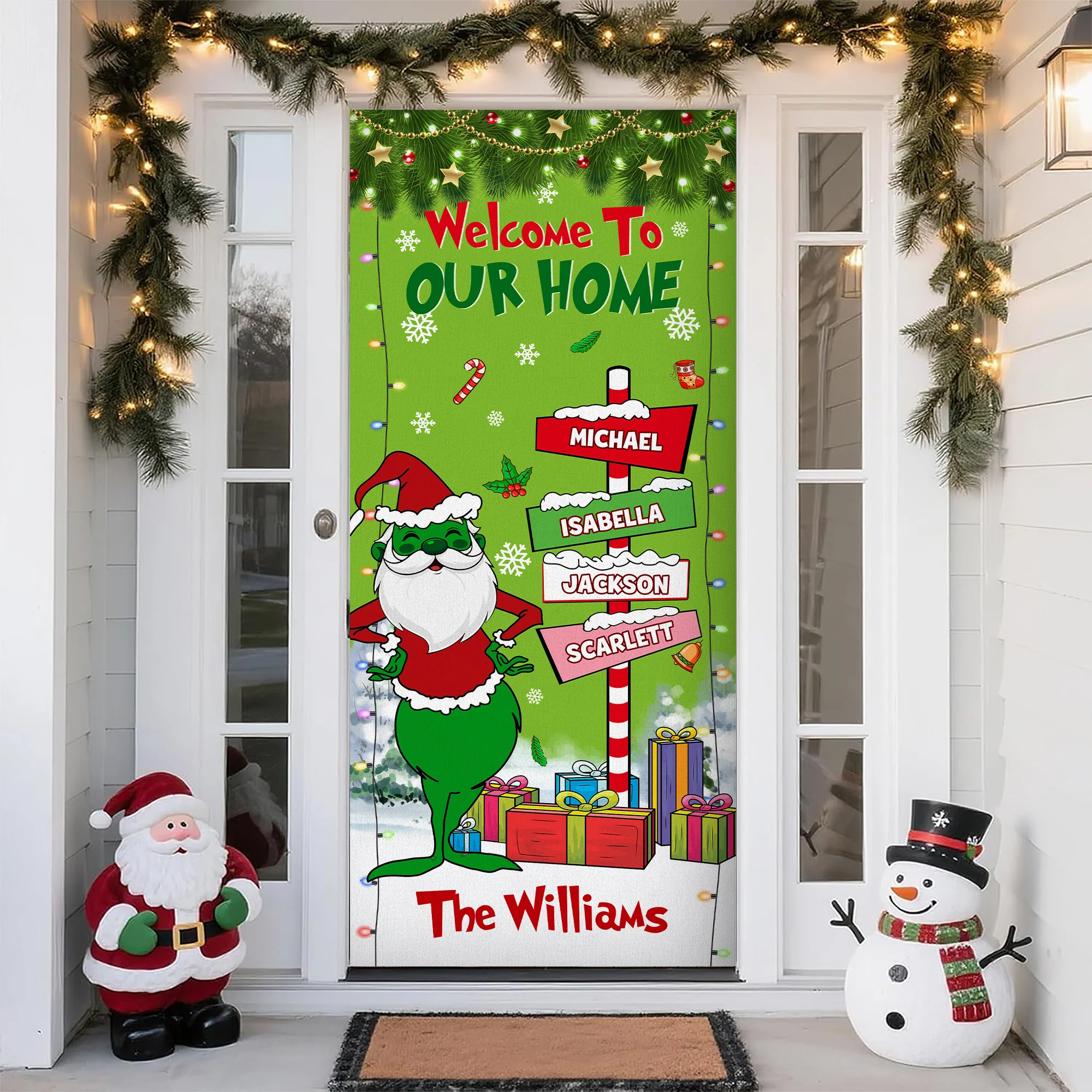 Custom Family Name Welcome To My Home Door Cover Christmas Gift For Family CH07 899970 - Image 4