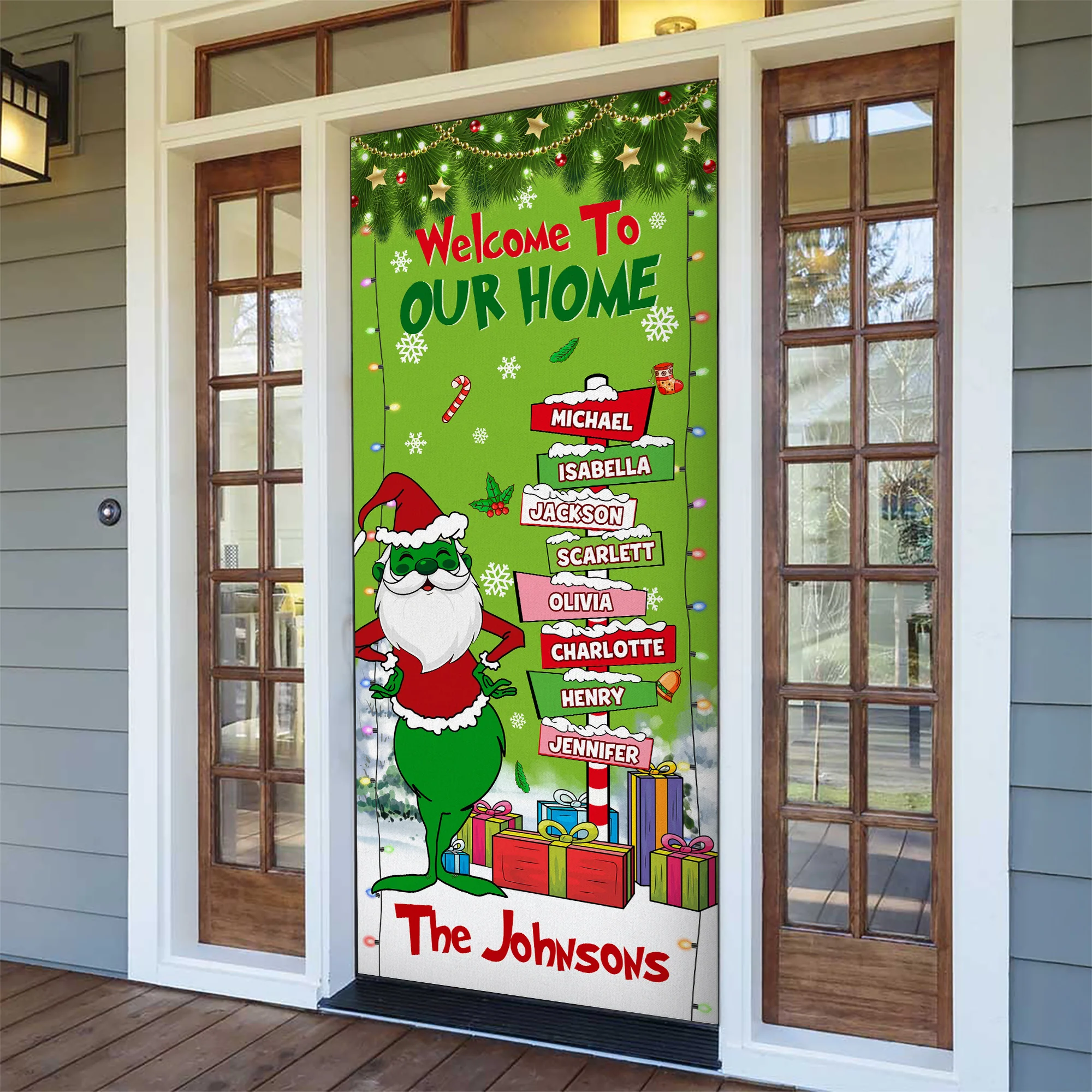 Custom Family Name Welcome To My Home Door Cover Christmas Gift For Family CH07 899970 - Image 6