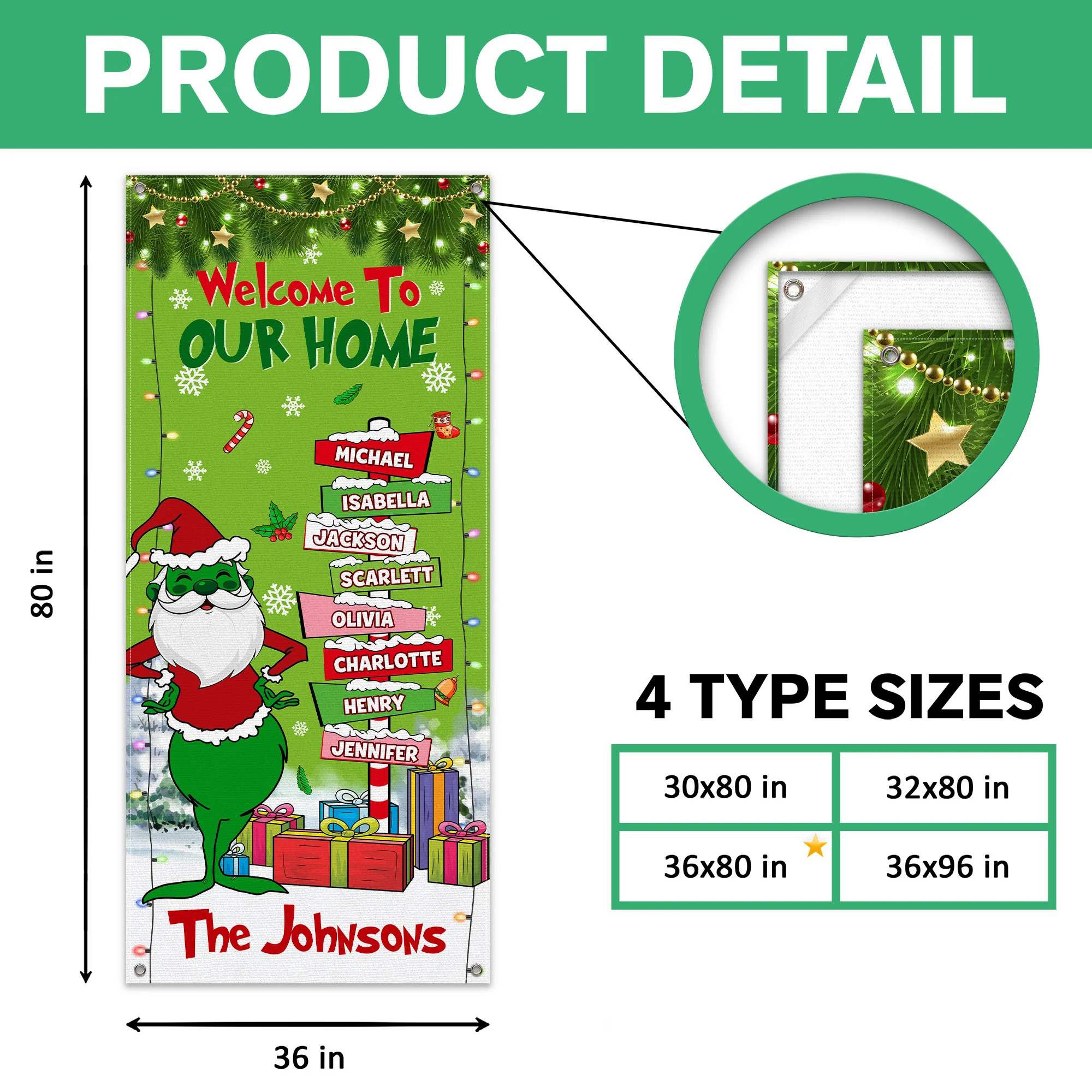 Custom Family Name Welcome To My Home Door Cover Christmas Gift For Family CH07 899970 - Image 7