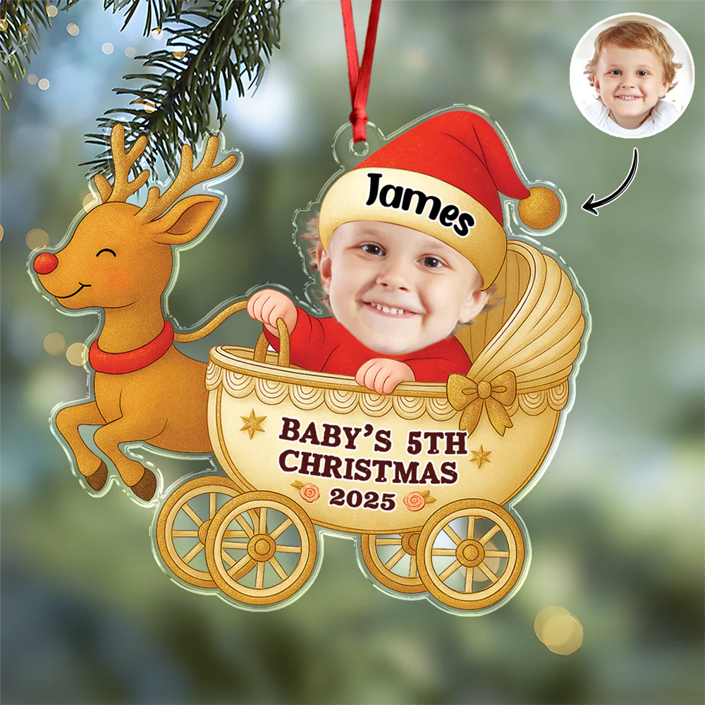 Custom First Christmas Photo - Personalized Acrylic Ornament Christmas Gift For Family CH07 899092 - Image 2