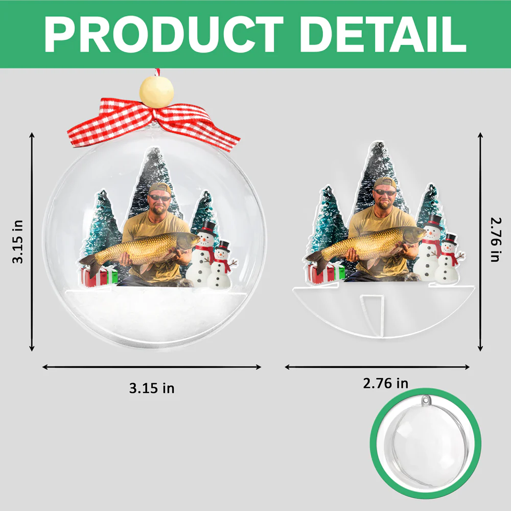 Custom Fishing Photo - Personalized 3D Ball Ornament Christmas Gift For Fishing Lovers CH07 899794 - Image 7