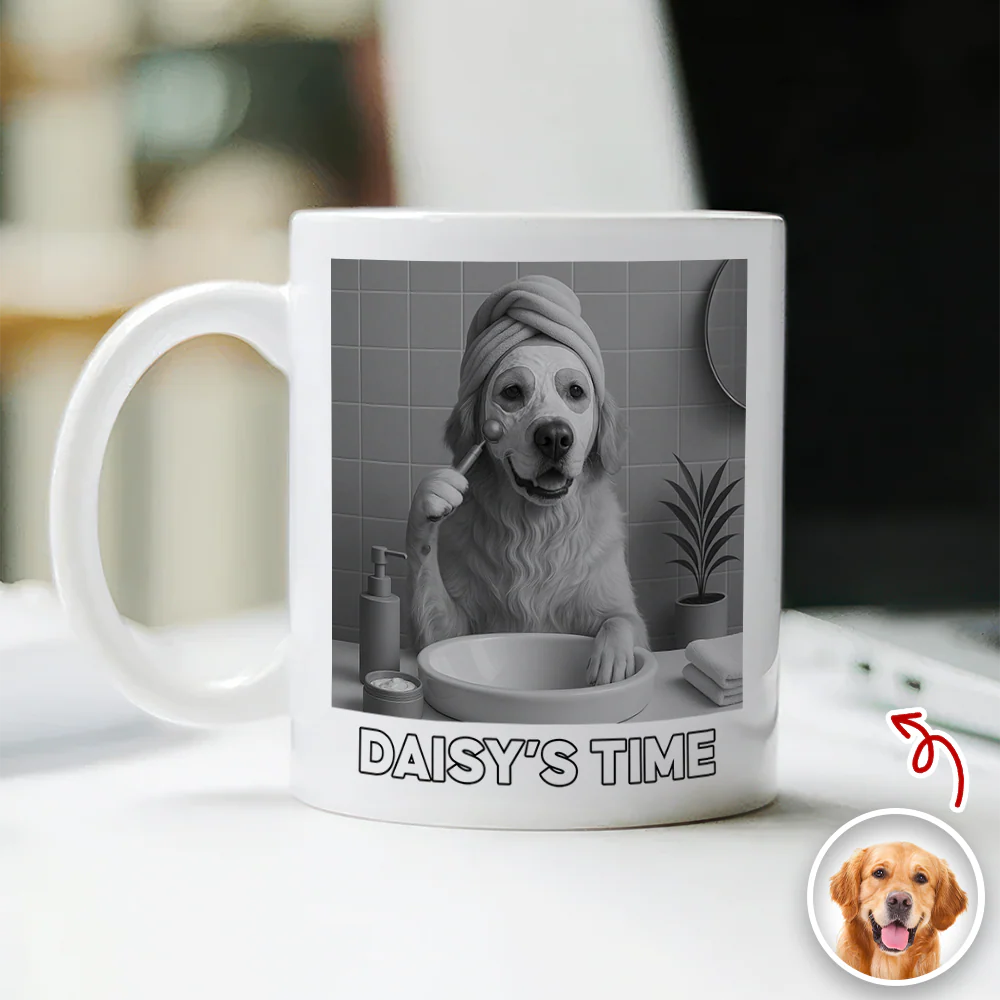 Custom Funny Photo Dog's Relax Time White Mug LM32 895061 - Image 2
