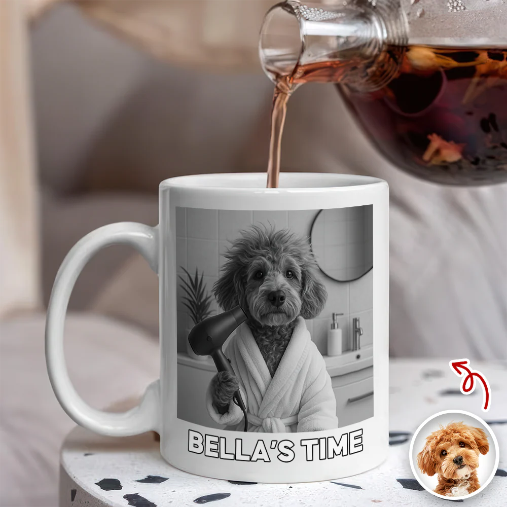 Custom Funny Photo Dog's Relax Time White Mug LM32 895061 - Image 3