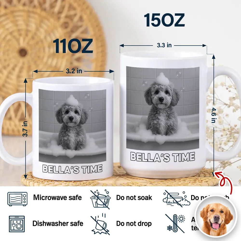Custom Funny Photo Dog's Relax Time White Mug LM32 895061 - Image 7