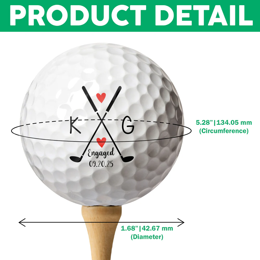 Custom Initial Name Golf Ball For Engaged Couple, Golf Lovers HO82 900860 - Image 7