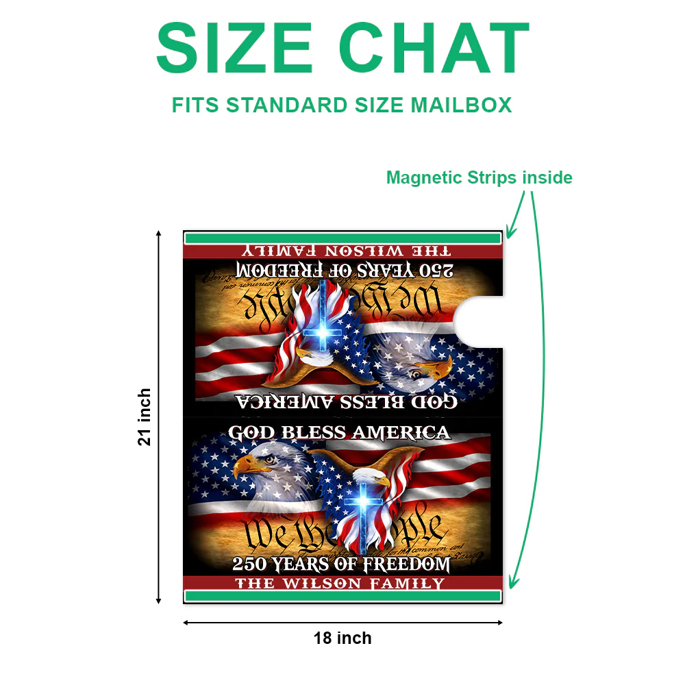 Custom Name God Bless America - 250 Years Of Freedom Patriotic Mailbox Cover HO82 901034 - Image 7