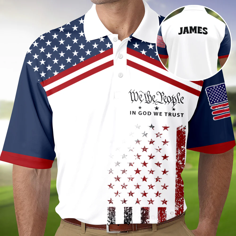 Custom Name We The People - In God We Trust Patriotic Polo Shirt CH07 910422 - Image 3