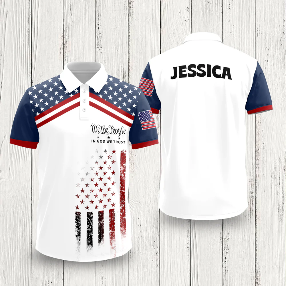Custom Name We The People - In God We Trust Patriotic Polo Shirt CH07 910422 - Image 7