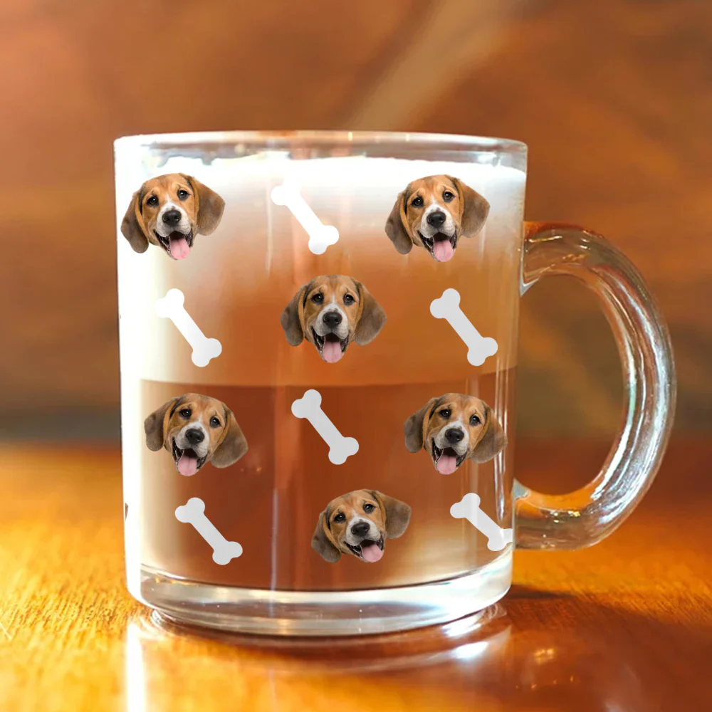 Custom Pet Face Photo With Icon Glass Mug For Dog And Cat Lovers CH07 896102 - Image 3