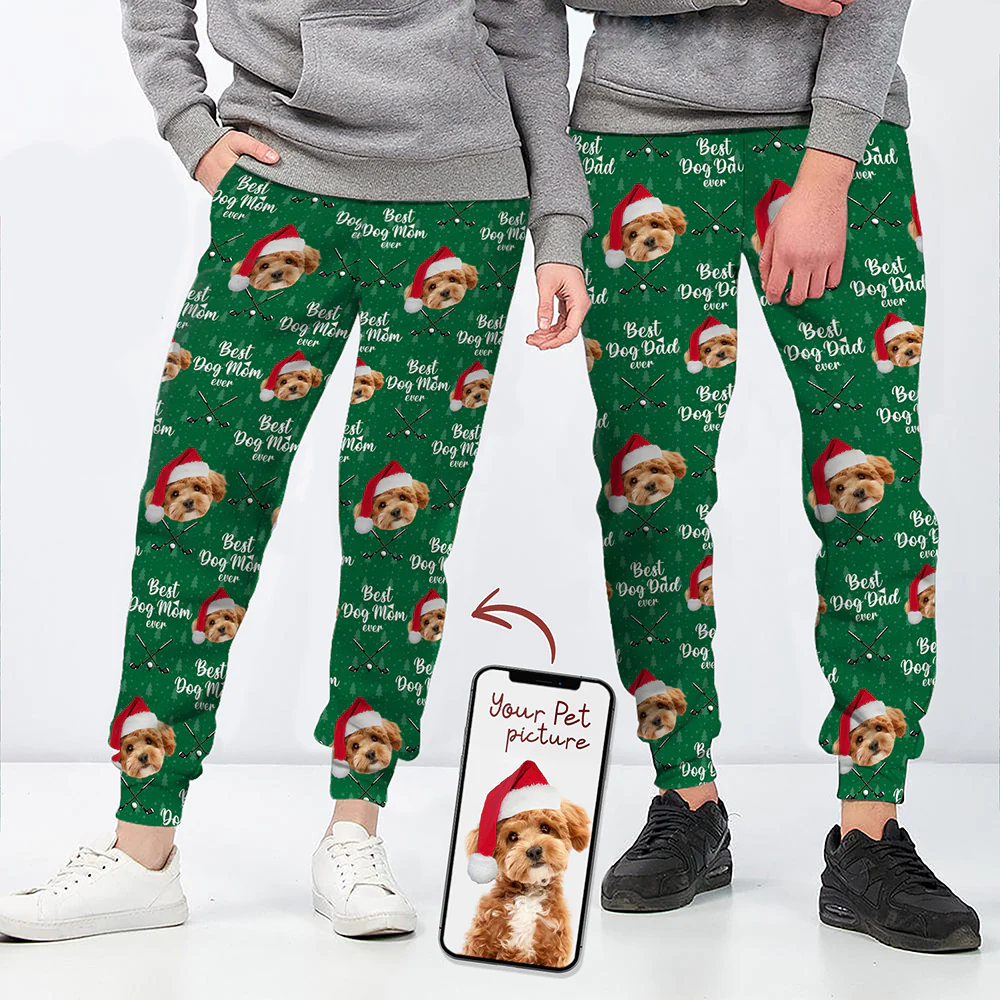 Custom Pet Photo Best Dog Dad Ever Sweatpants For Golf Loving LM32 893939 - Image 3