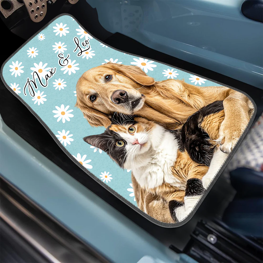 Custom Pet Photo Car Floor Mat For Dog And Cat Lovers HO82 894508 - Image 2