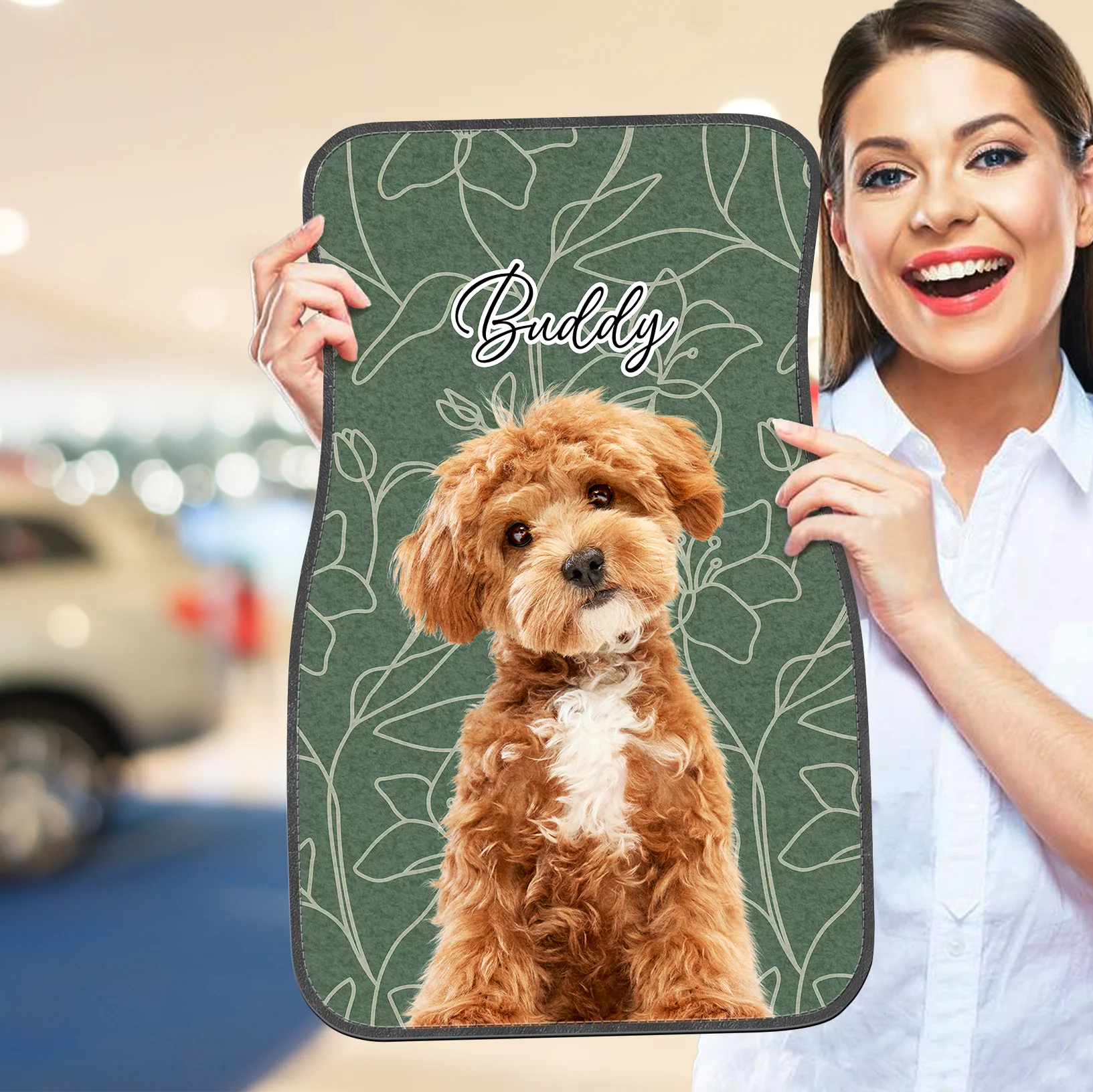 Custom Pet Photo Car Floor Mat For Dog And Cat Lovers HO82 894508 - Image 4