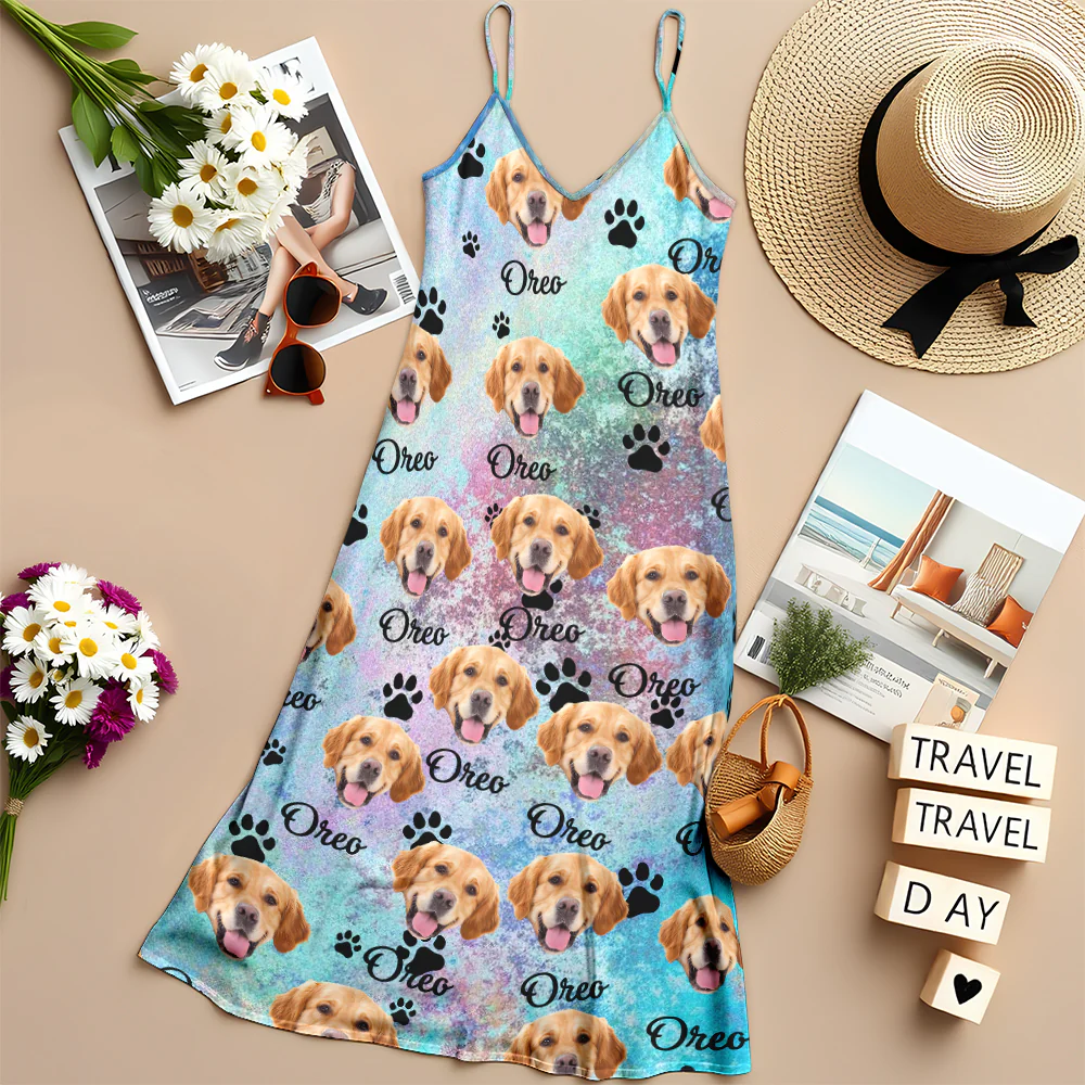 Custom Pet Photo Maxi Dress Gift For Dog And Cat Lovers CH07 895726 - Image 7