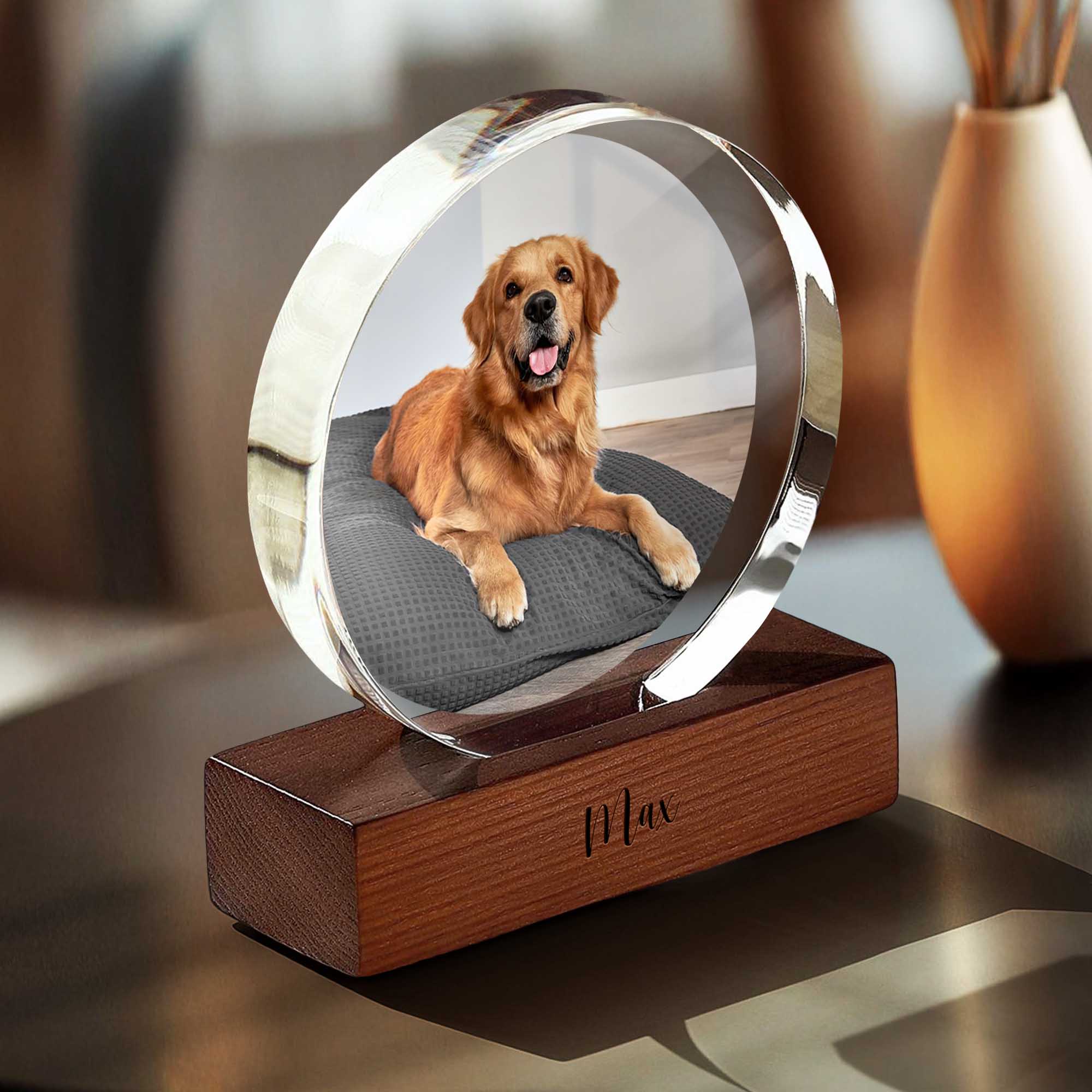 Custom Pet Photo Round Acrylic Frame Block Gift For Dog Lovers, Cat Lovers CH07 896046 - Image 6