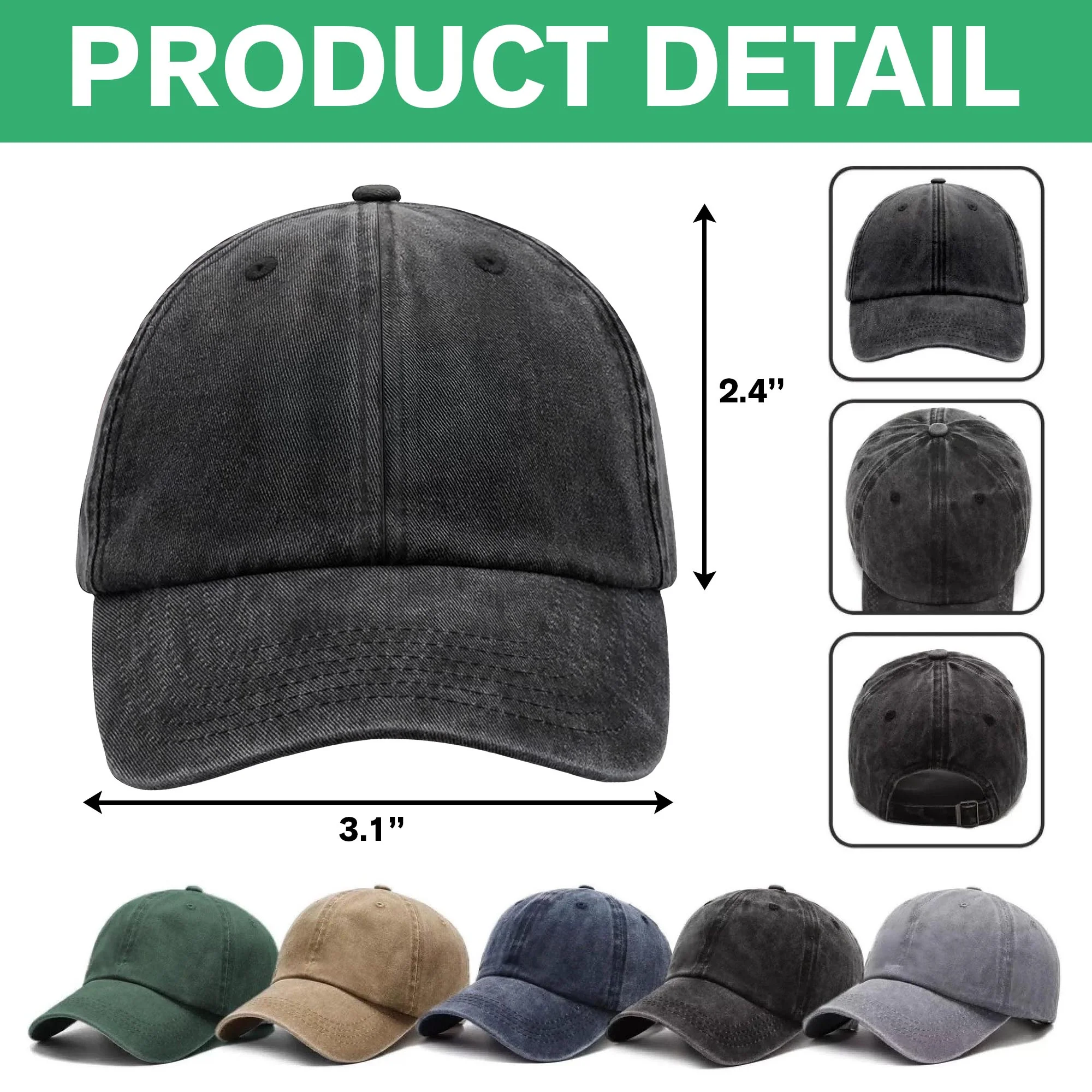 Custom Pet Photo Sleeping On Dad Washed Denim Baseball Cap For Dog And Cat Lovers LM32 895065 - Image 7