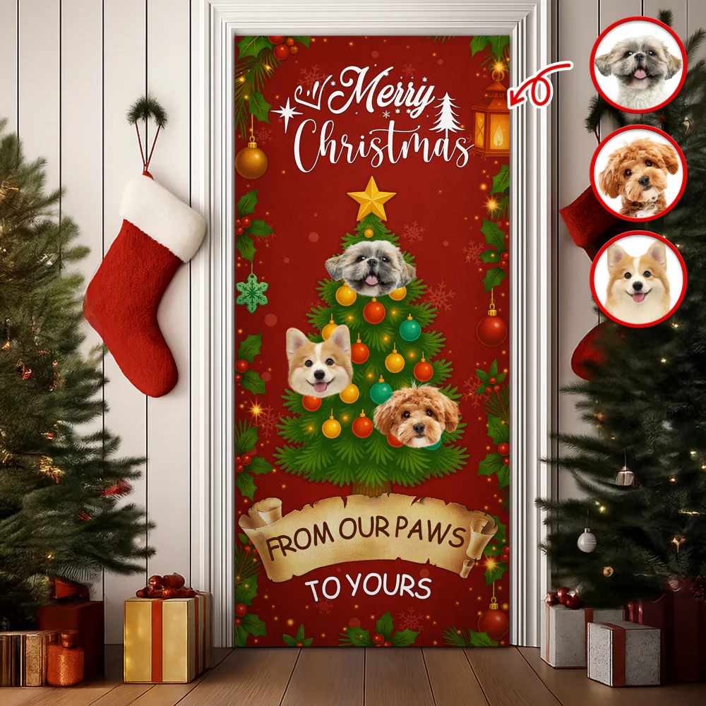 Custom Pet Photo Welcome Door Cover Christmas Gift For Dog And Cat Lovers CH07 899422 - Image 3