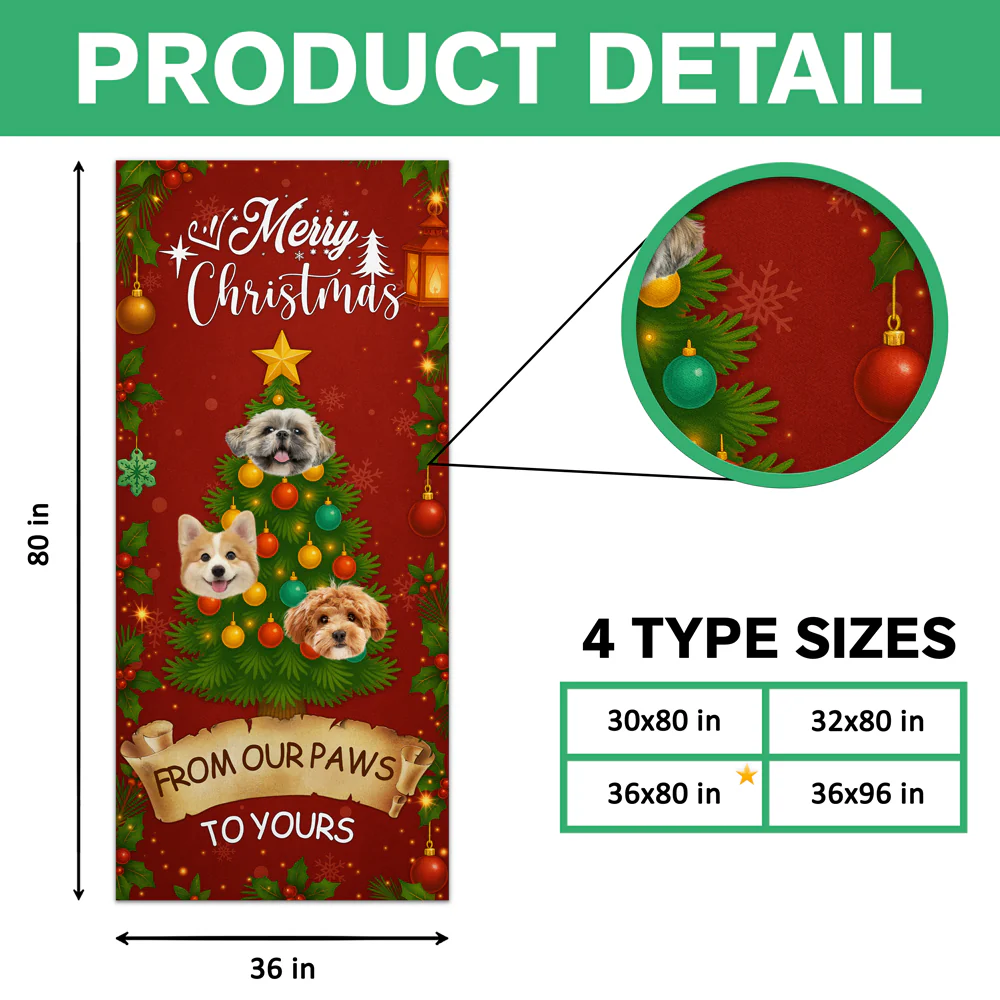 Custom Pet Photo Welcome Door Cover Christmas Gift For Dog And Cat Lovers CH07 899422 - Image 7